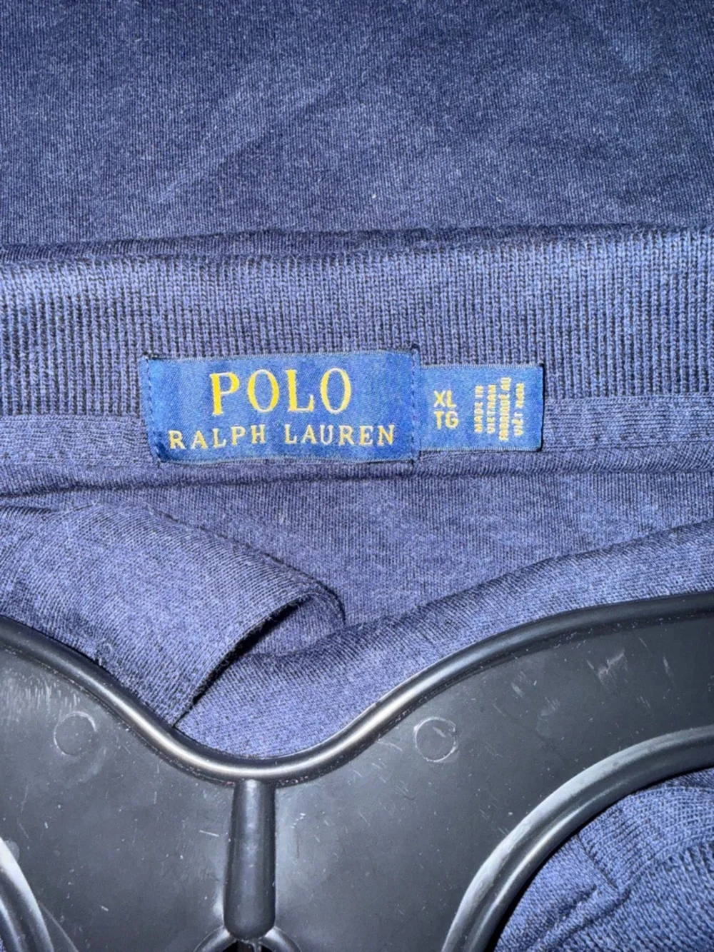 Ralph Lauren Men's Heather Navy Polo with light blue Pony XL